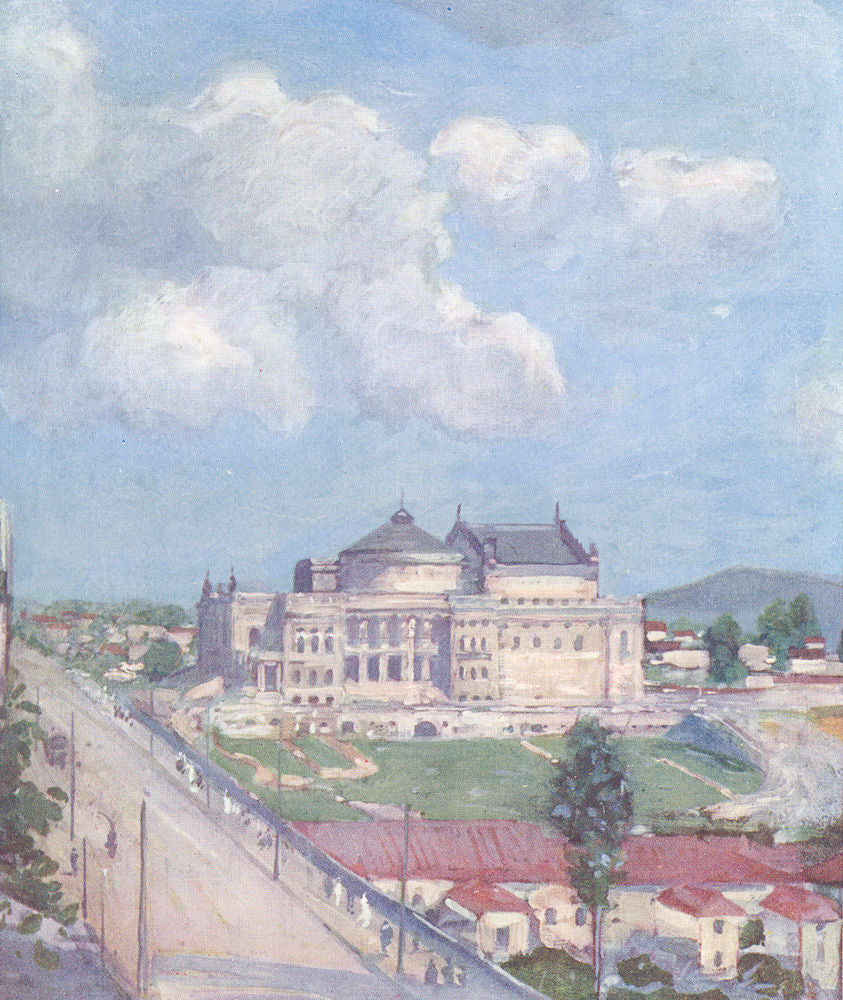 BRAZIL. The Municipal theatre, Sao Paulo 1908 old antique print picture